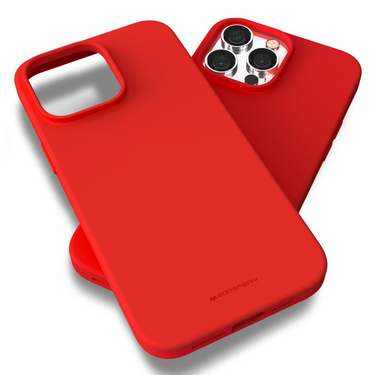 iPhone 15 Pro Soft Silicone Jelly Case Cover - Long Lasting With Shock &Drop Protection, And Screen & Camera Lens Guard-Red